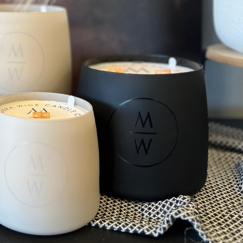 Large Luxury Black Matte Glass Candle