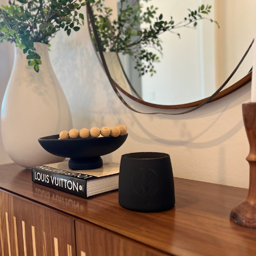 Large Luxury Black Matte Glass Candle