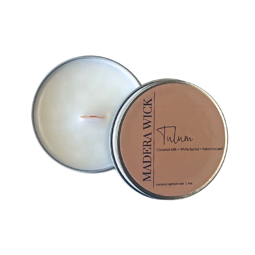 Tulum Travel Tin | Coconut Milk + White Sandal +Tobacco Leaf
